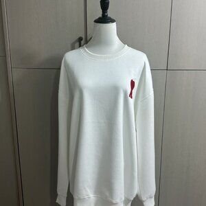Ami White Tee with Red Heart Logo  M